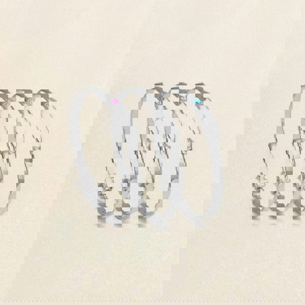 Say It With Baby Engraved Pink Stone Bangle - Sterling Silver