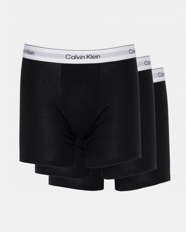Calvin Klein 3 Pack Mens Boxer Briefs - Black/Black/Black - CHO - Designer Mens Underwear