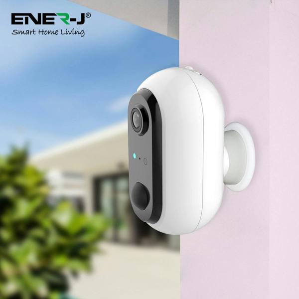 ENER-J Wireless Battery Security Camera, 1080p Smart Home CCTV Camera, PIR Motion Detection, Rechargeable, No Subscription, UK Model