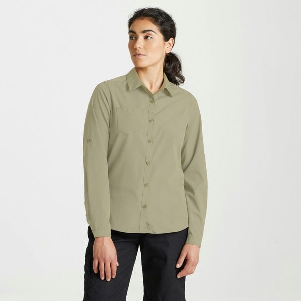 Craghoppers Women's Expert Kiwi Long-Sleeved Shirt - Pebble Brown