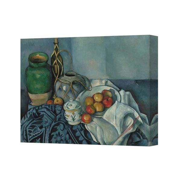 Benjamin Tate Design Still Life Fruit Canvas Print 5364 With Blue Cloth And Jars