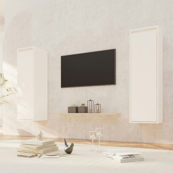 Berkfield Wall Cabinets 2 pcs White 30x30x100 cm Solid Pinewood