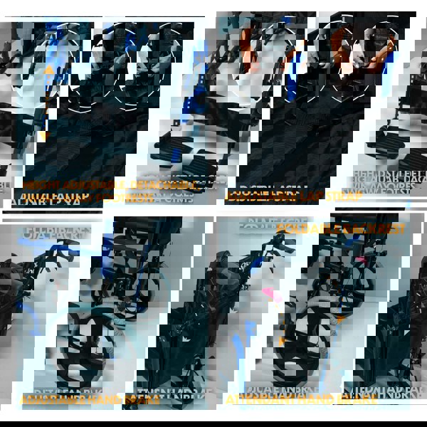 Aidapt Deluxe Attendant Propelled Steel Wheelchair Blue