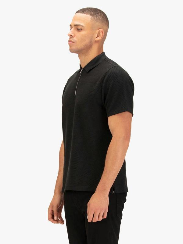 Luke 1977 LUKE1977 Gilbraltar Zip Polo Shirt - Black