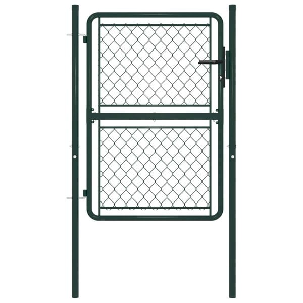 Berkfield Garden Gate Steel 100x150 cm Green