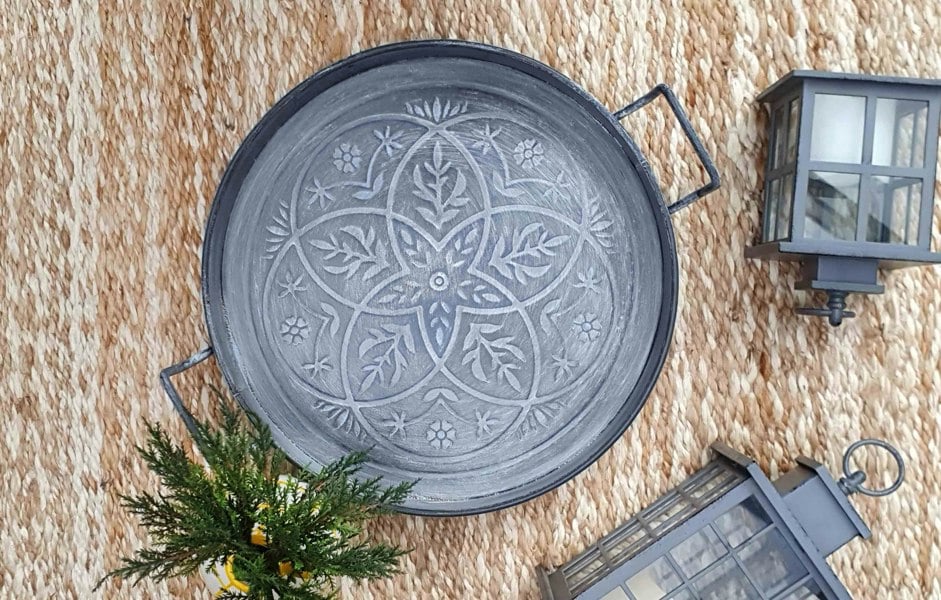 Rozi Stone Collection Round Serving Tray