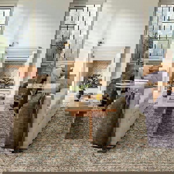 Livabliss Galey Alix Collins Avenue-Vintage Green Brown Beige Traditional Vintage Boho Fringe Rug