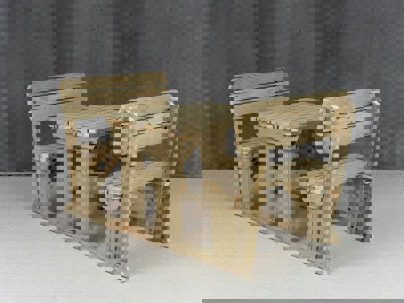 Alders Rounded Picnic Table and Benches Set with Backrest – Wooden Outdoor Dining Set for Gardens and Patios