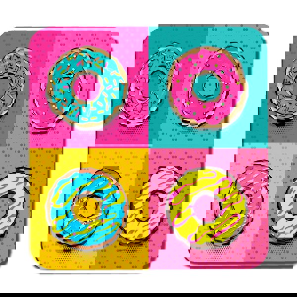 Benjamin Tate Design Set doughnut sweet food, donut cartoon pop art style (Coaster)