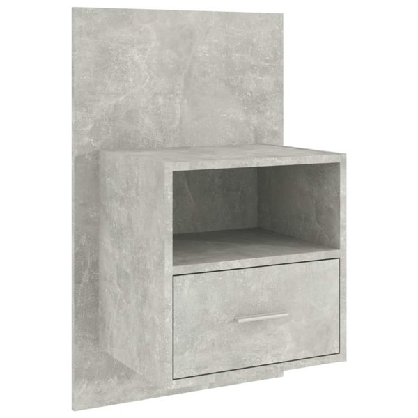 Berkfield Wall-mounted Bedside Cabinet Concrete Grey