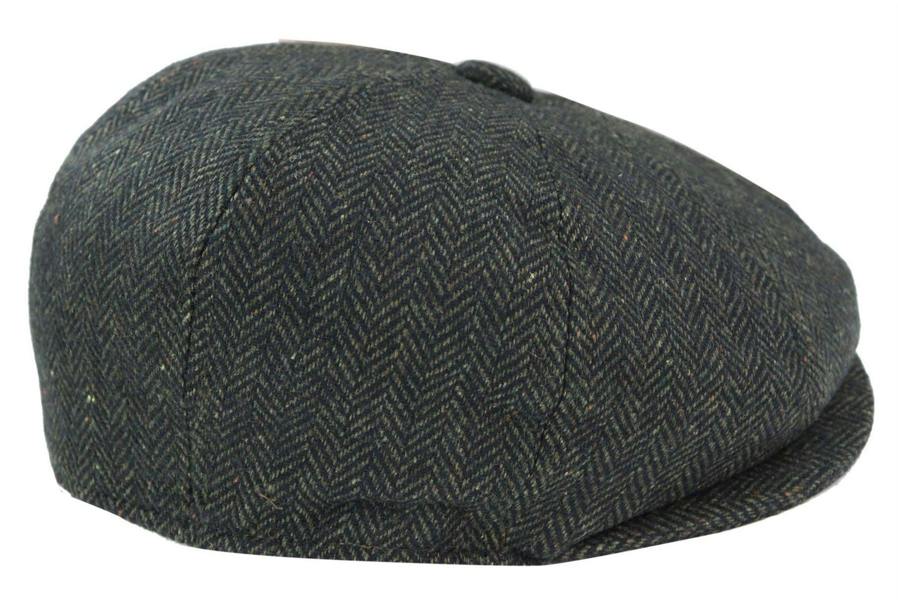 TruClothing Mens Peaky Blinders Tweed Gatsby Flat Baker Hat With Razor Blade