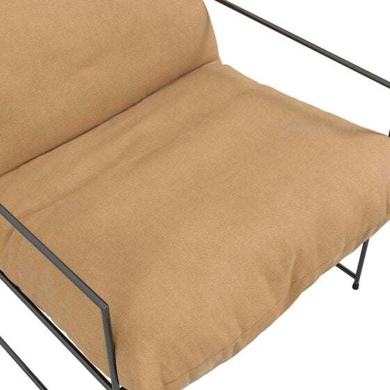 Wyld Haus Drogheda Tan Brown Accent Chair Black Metal Frame