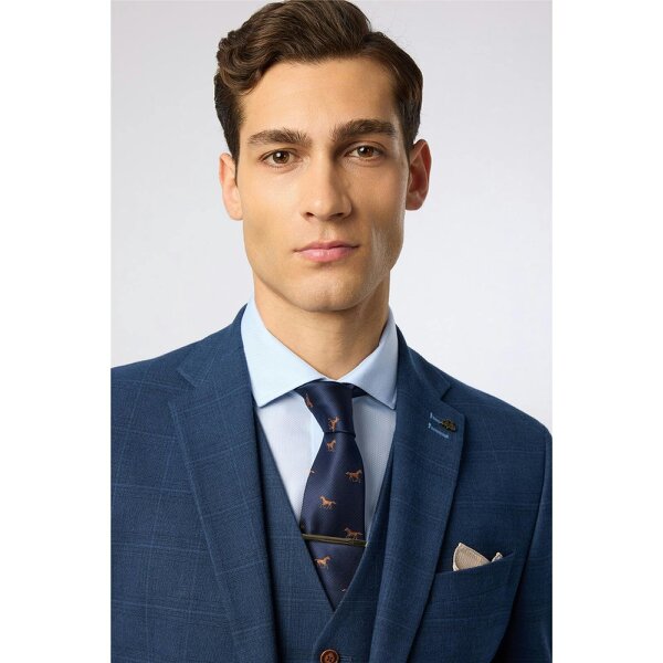 Antique Rogue Navy Horse Motif Tie