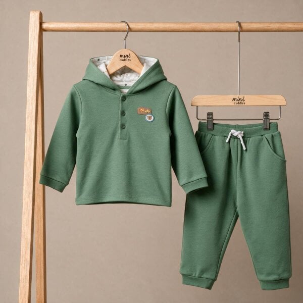 Mini Cuddles Woodland Top & Joggers (Green)