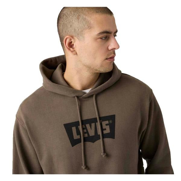 Levis Mens Batwing Logo French Terry Hoodie - Brown - 