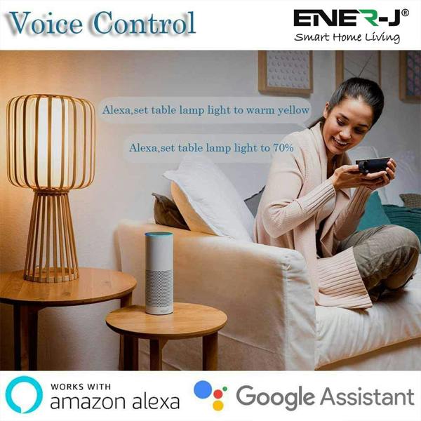 ENER-J 5W GU10 Smart WiFi LED Bulb, Dimmable RGB & Tunable White Spotlight, Alexa & Google Home Compatible - Single Pack