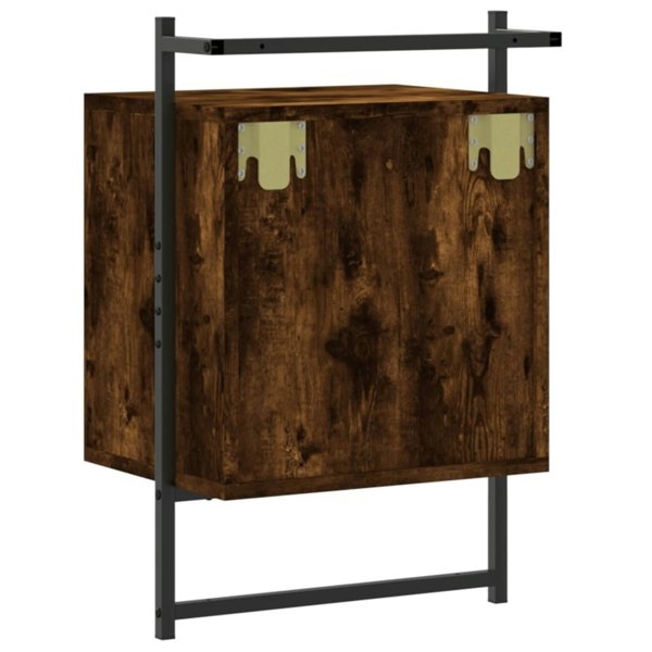 Berkfield Bedside Cabinets Wall-mounted 2 pcs Smoked Oak 40x30x61 cm Engineered Wood