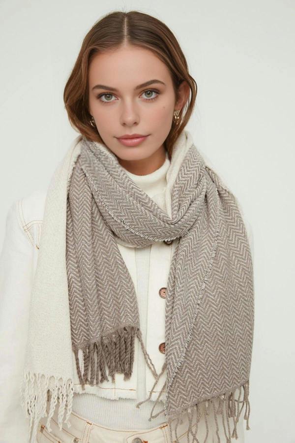 WOVCOR Pattern Blocked Soft Textured Women's Scarf