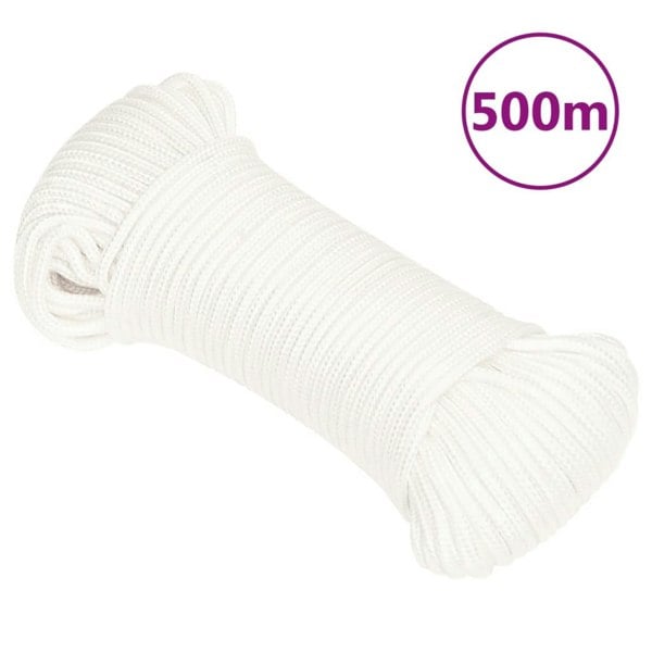 Berkfield Boat Rope Full White 4 mm 500 m Polypropylene