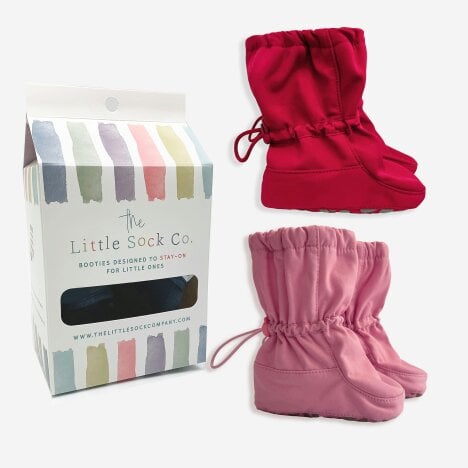 Little Sock Co. 2 Pack of All Weather Stay-on Booties - Showerproof & Windproof - Aurora + Ember