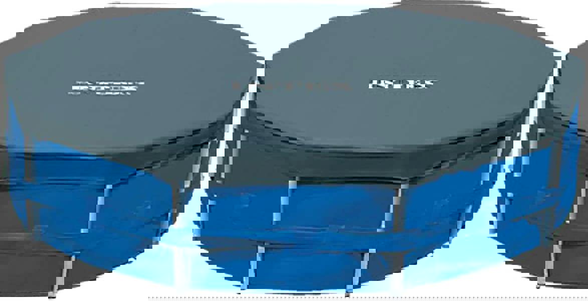 Intex 10 ft Pool Cover and 15.5 ft Ground Cloth – Protective Pool Cover with Heavy-Duty Base Mat