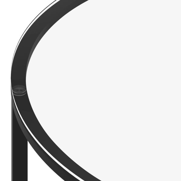 Berkfield Tea Table Black and Transparent 70 cm Tempered Glass