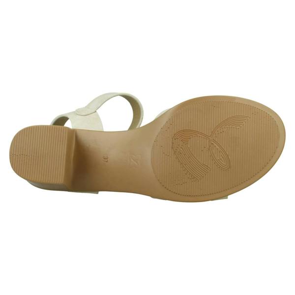 Savannah Ladies Savannah Mid Stack Heel Mule Sandal with Buckle Ankle Strap F12079