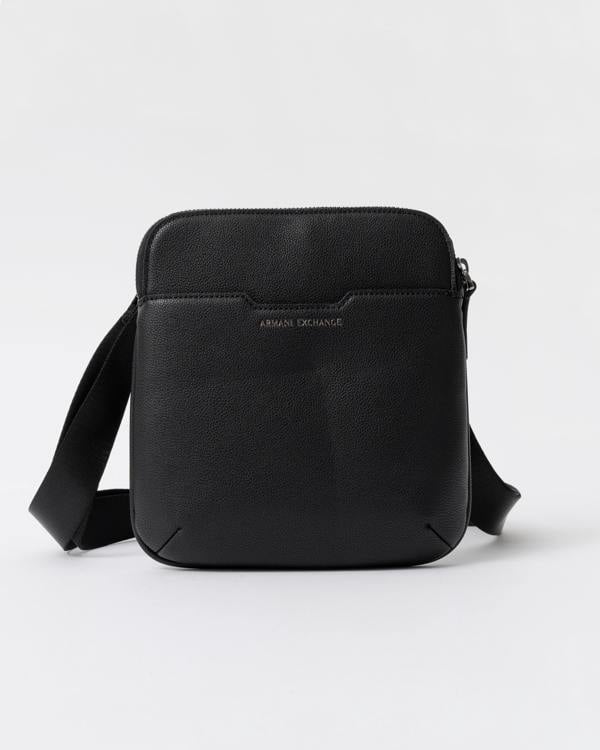 Armani Exchange Mens Slim Envelope Messenger Bag - Black UC001 front