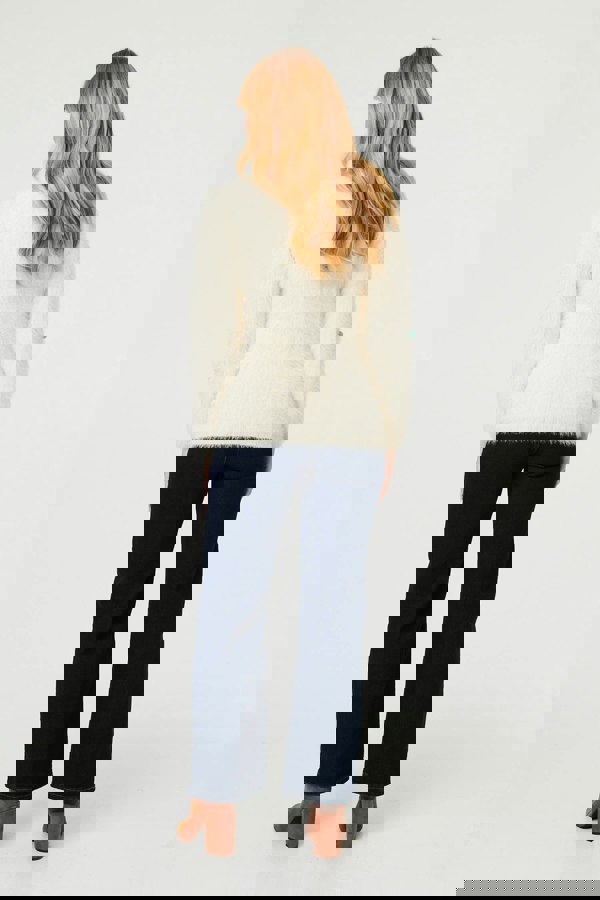 Beige | Soft Texture Polka Dot Detail Jumper
