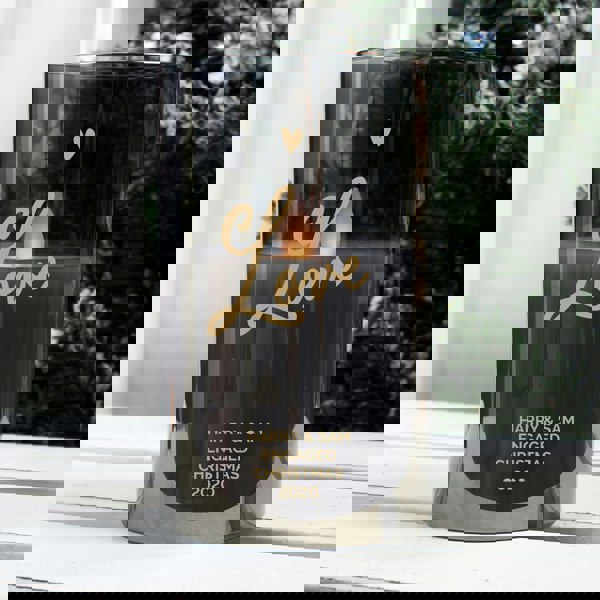 Personalised Memento Company Personalised Love Smoked Glass LED Candle