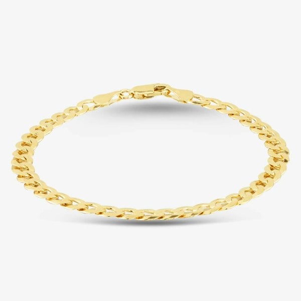 T. H. Baker 9ct Yellow Gold Flat Curb Chain Bracelet SUFC-580-9Y-8.5
