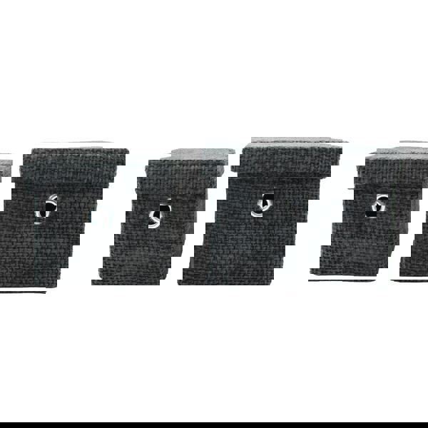 JVL Metro Rectangular Lidded Fabric Storage Baskets for Home Organisation, Set of 2, Black