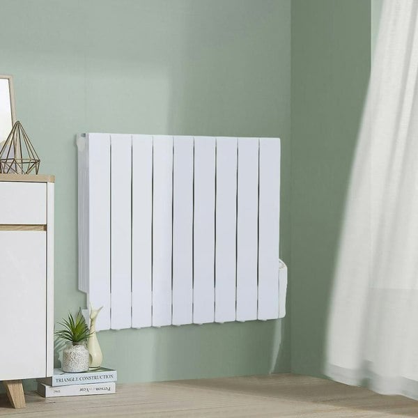 2000W Oil Filled Electric Radiator Heater Wall Mounted or Portable with LCD Thermostat Space Heaters Living and Home