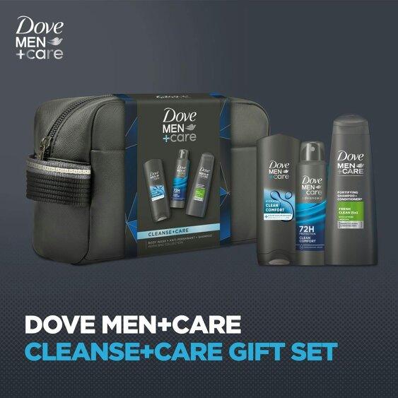 Dove Men+Care Cleanse+Care Washbag Collection Gift Set 3 piece, Pack of 3