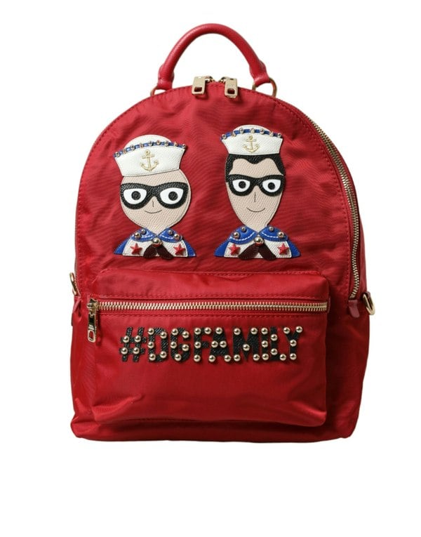 Dolce & Gabbana DG Family Nylon Backpack in Red