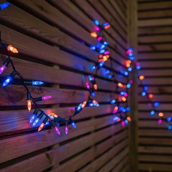 Samuel Alexander 7.5m 300 LED Multi-Action Christmas Fairy Cap String Lights with Timer in Rainbow