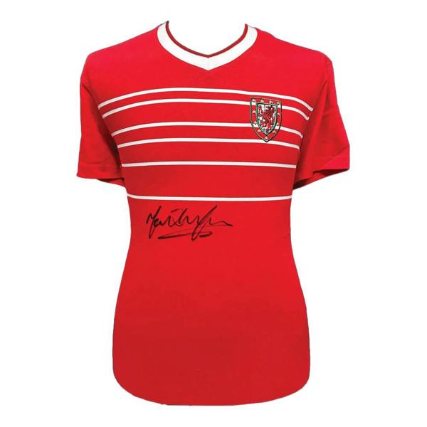 Unbranded Mark Hughes signed Wales 1984 Home shirt — Framed