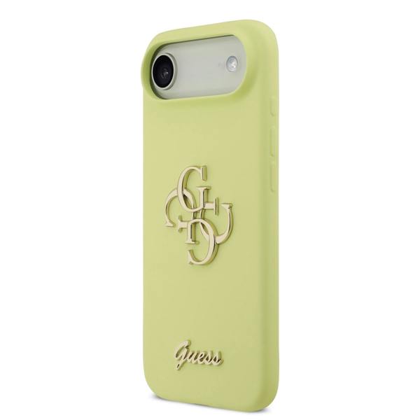 Guess Liquid Silicone 4G Metal Logo Case for iPhone 17 Air 6.5" Yellow - GUHCP17MSC4GLMY