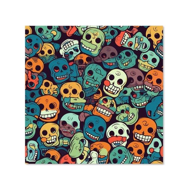 Warren Reed - Designer Smiling Skulls Pattern Kitchen Splashback