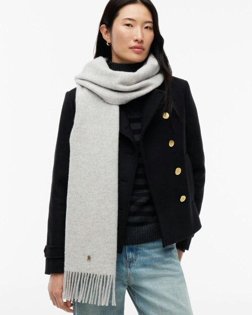 Tommy Hilfiger TH Elevated Chic Womens Woven Scarf - Light Grey Heather