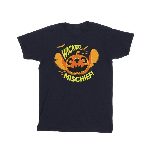 Disney Mens Lilo And Stitch Wicked Mischief T-Shirt - Navy Blue