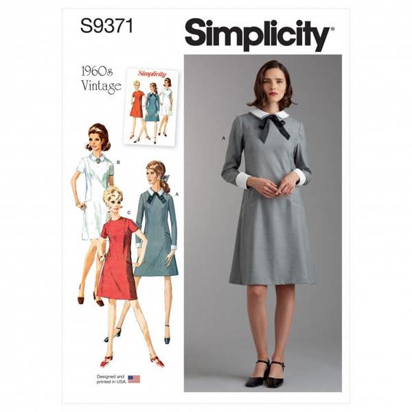 Simplicity Sewing Pattern 9371, Dresses, Vintage Style for Women, F5 (18W-20W-22W-24W-26W) - Intermediate