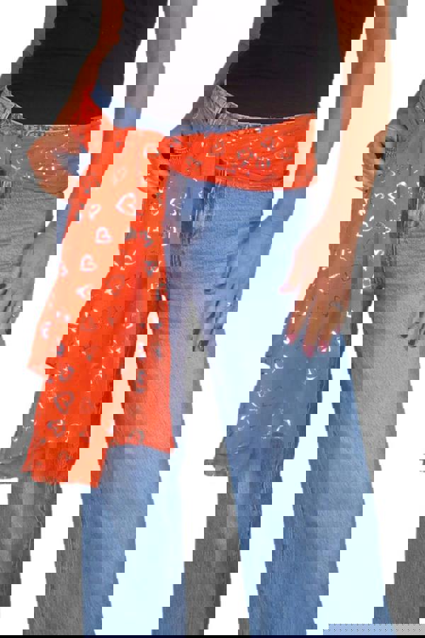 Paulo Due Silver Hearts Lightweight Cotton Scarf