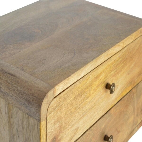 Wyld Haus Gradara Natural Oak Mango Wood 2 Drawer Floating Bedside Table
