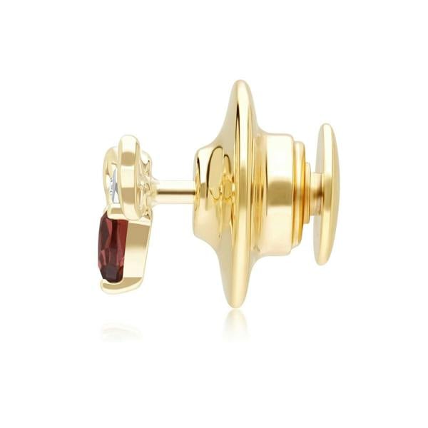 Gemondo Honeycomb Art Nouveau Pear Shape Garnet and Diamond Bee Pin in 9ct Yellow Gold