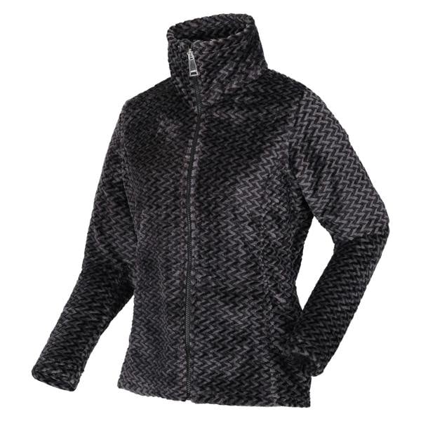 Regatta Womens/Ladies Heloise Marl Full Zip Fleece Jacket - Black Plait - 