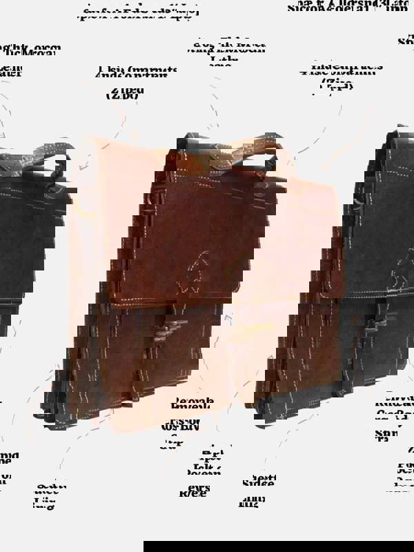 Berber Leather The Casablanca Large Satchel in Dark Brown