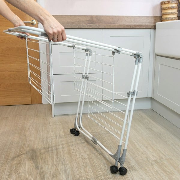 JVL Foldable 3 Tier Drying Rack, White