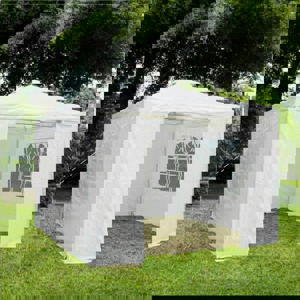 Gr8 Garden White Gazebo Marquee Awning Beach Party Camping Tent Canopy 3 x 3m