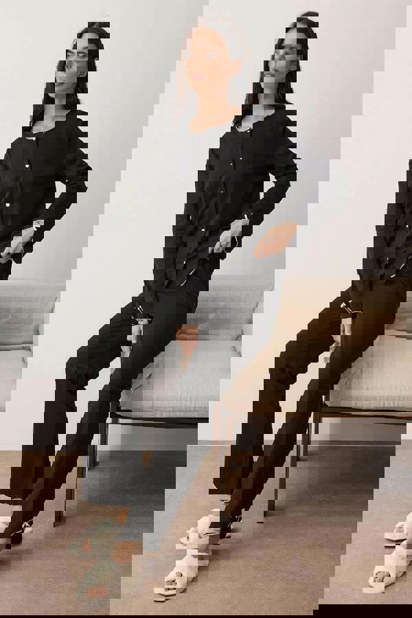 WOVCOR 2-Piece 100% Cotton Baby Knitted Pajama Set with Overlock and Ribbon Details